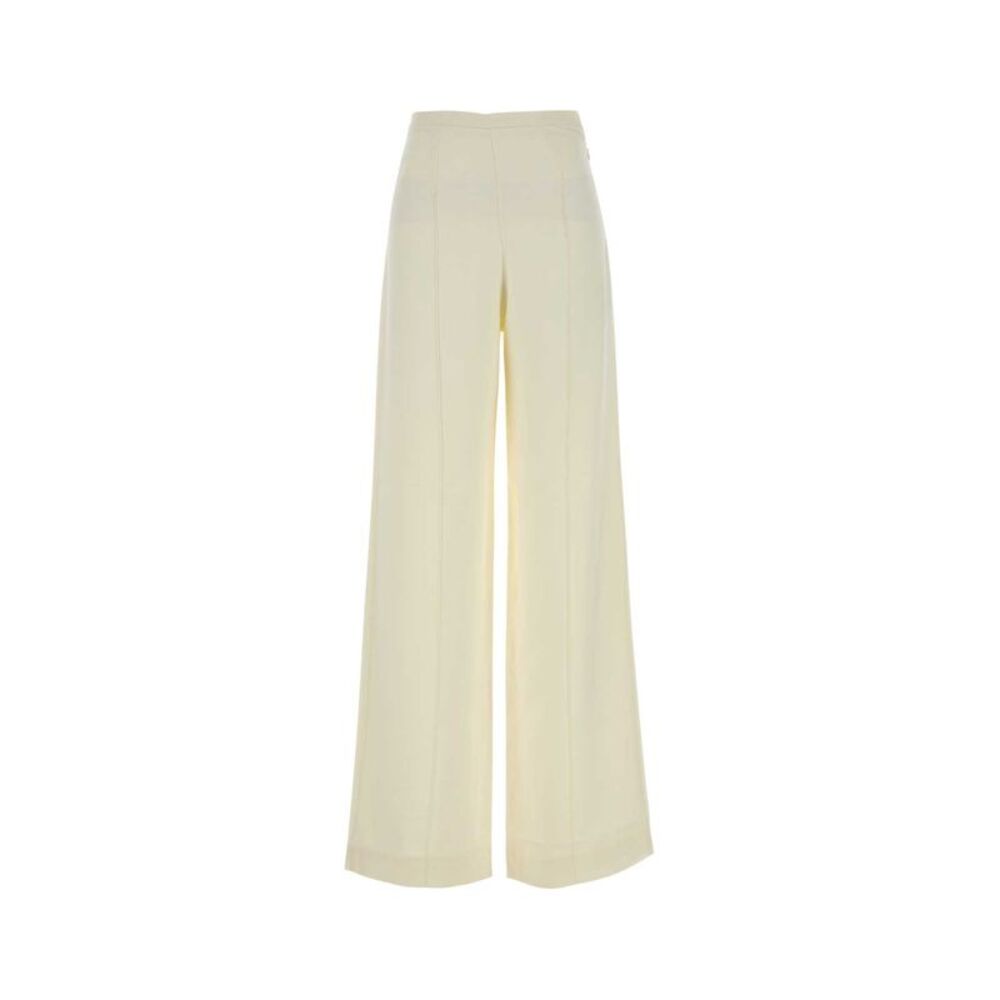 Taller Marmo Women Ivory Crepe Wide-Leg Marlene Pant